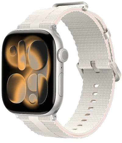 Strap-it Sportief siliconen bandje geschikt voor Apple Watch 1/2/3/4/5/6/7/8/9/10/11/SE/SE2/SE3 - Maat: 38/40/41/42mm Sterrenlicht