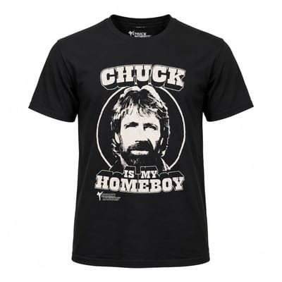 Bio World T-shirt Chuck Norris Homeboy – Zwart – Unisex – L