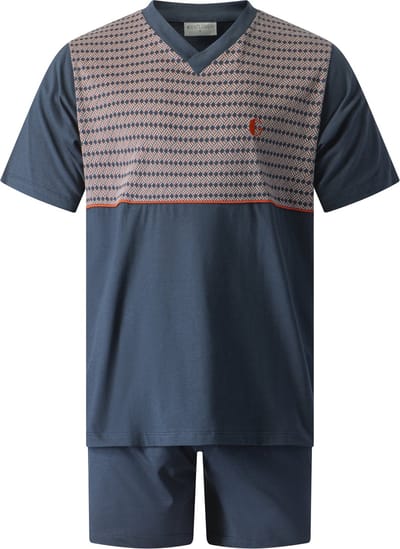 Gentlemen - heren shortama 114282 - 100% katoen - donkerblauw - V-hals - maat M