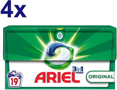 Ariel 3in1 Pods Original – 76 wasmiddelcapsules – Krachtige reiniging – Gemaakt in Frankrijk - Voordeelverpakking