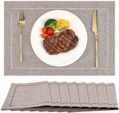 Dailygoods- Placemat Set van 8 - Decoratieve Linnen Placemat - 30,3 x 45,5 cm - Multifunctioneel - Duurzaam - Geschikt voor Feestdagen - Tafelmat