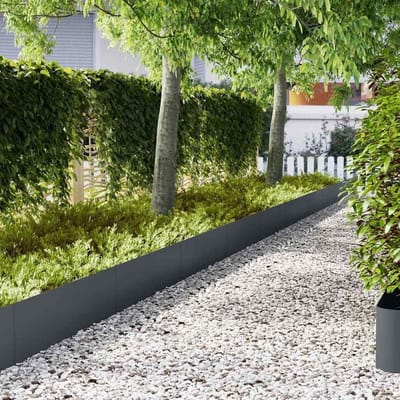 Gazonrand - Tuinrand Hek - Buitenruimte Afbakenen - Moderne Strakke Look - 30 stuks 100cm - Antraciet
