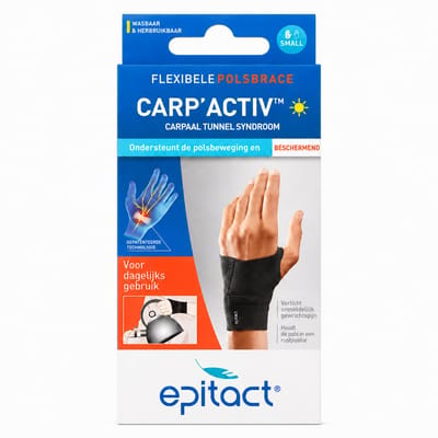 Epitact Carp Activ - Polsbrace Links - Maat S - Flexibele Wrist Brace - Carpaaltunnel Ondersteuning
