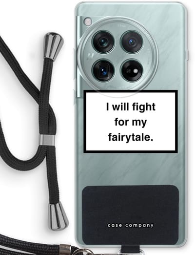 Case Company® - Hoesje met koord geschikt voor OnePlus 12r hoesje met Koord - Fight for my fairytale - Telefoonhoesje met Zwart Koord - Bescherming aan alle Kanten en Over de Schermrand