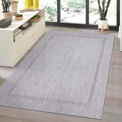 Buitenkleed, zilverkleurig, van jute, voor keuken en balkon, UV-bestendig en comfortabel. 120x170 cm