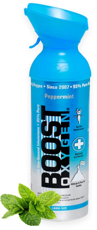 Boost Oxygen - Large 9L - Peppermint - 95% Pure Zuurstof - Tot wel 200 inhalaties van 1 sec - Ademhalingsondersteuning voor sport herstel, hoogte, prestaties en gezondheid - Zuurstoffles - 1x 9L
