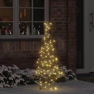 vidaXL - Kerstboom - 120 - LED's - Warmwit - 150 - cm - Rattan