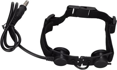 Militaire Oortelefoon met Keelmicrofoon en Ruisonderdrukking Zwart - 7,1 mm