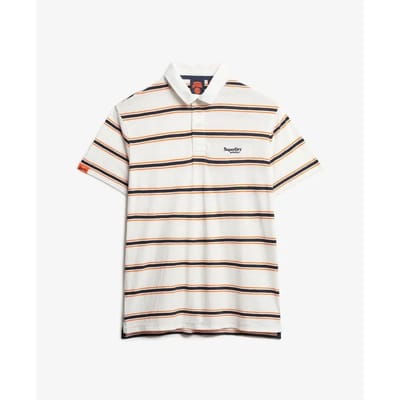 Superdry Lightweight Stripe Korte Mouw Poloshirt Wit S Man