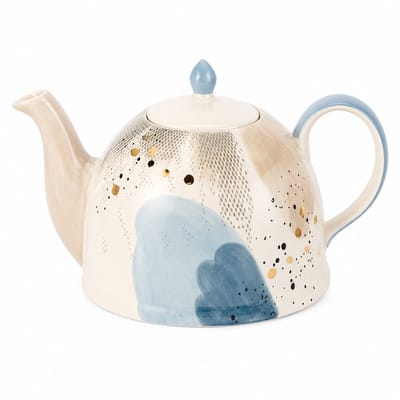 Theepot Belle 1900 ml – handgeschilderde keramieken theepot met blauw design