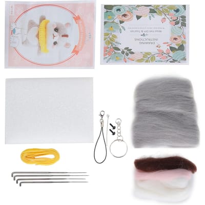 Kit de Feutrage à l'Aiguille Laine Fibre Chimique DIY Animal Jouet Fait Main Arts et Artisanat pour Débutant(184# Ballet white
