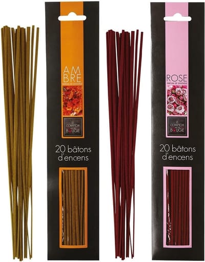 Atmosphera Wierook stokjes - set van 2 geuren - Amber en Rozen - 25 cm - Ontspanning