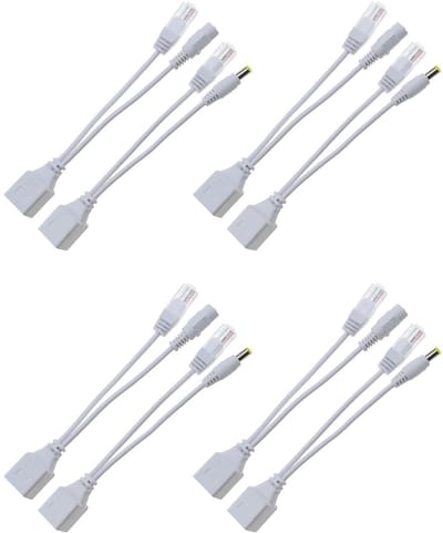 Dailygoods - Injector - Power over Ethernet - 4 paar kit - Wit - RJ45 adapter - Geschikt voor router en beveiligingscamera