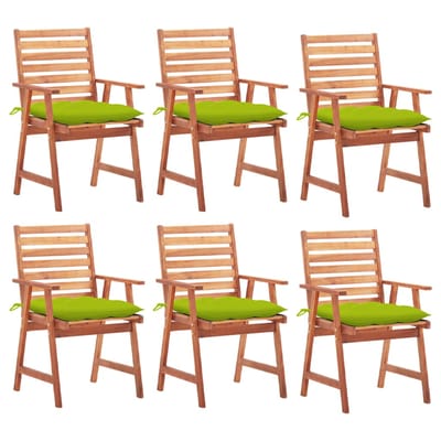 vidaXL - Tuinstoelen - 6 - st - met - kussens - massief - acaciahout