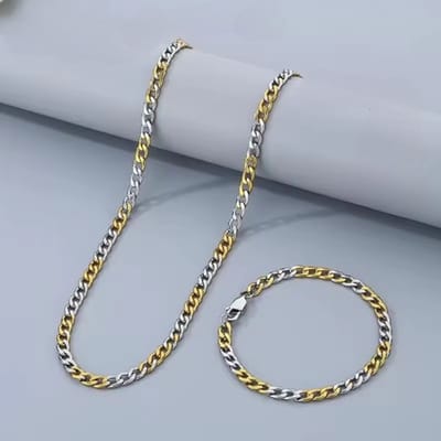 Cuban Link Ketting&Armband Set | Goudekleurig | 3.5mm | Ketting Heren