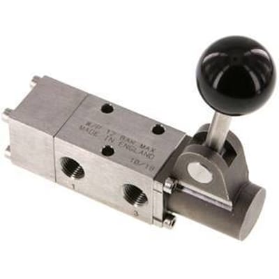 3/2 G1/4''  Handbediend Ventiel RVS Detent -0.95-12bar/-13.2-168psi