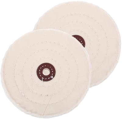 Katoenen Polijstwielen - Polijsschijven Doek - Oppervlakken Polijsten - Hoogglans Spiegelresultaat - 144 mm Buitendiameter - Beige