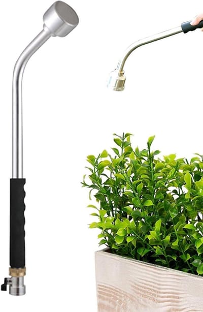 Tuinslang Sproeistaaf - Regenmondstuk Irrigatie - Tuin en Auto Wassen - Geïntegreerde Aan/Uit Schakelaar - 45 cm - Zilver