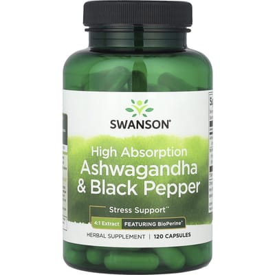 Hoge Absorptie Ashwagandha & Zwarte Peper, 120 Capsules