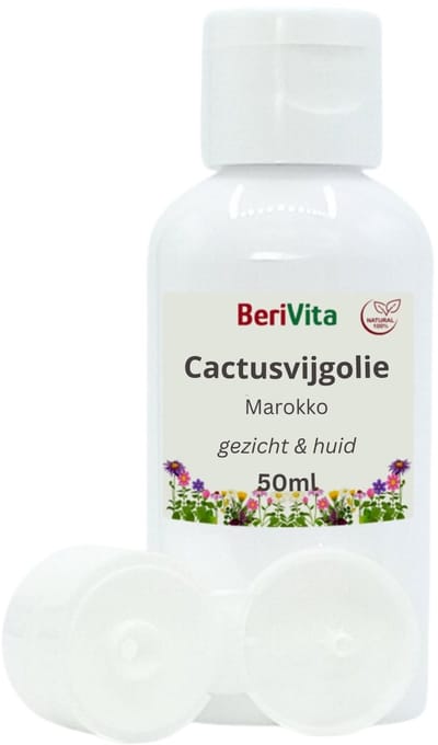 Cactusvijgolie 50ml - Pure, Koudgeperste en Onbewerkte Prickly Pear Oil uit Marokko - Opuntia Ficus Indica