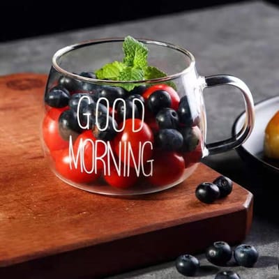 Tasse à café en verre créative transparente avec lettres imprimées de 350 ml, pour boissons, desserts, petit-déjeuner, lait, avec poignée 301-400ml red