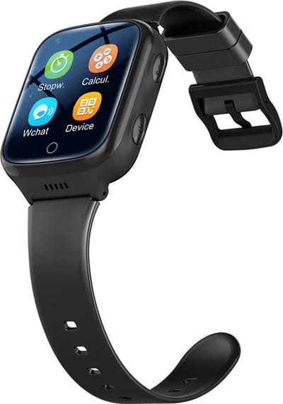 DrPhone ZONE5 – 4G Smartwatch Met Mobiele App Voor Kinderen – GPS Locatie Traceren – Mobiele App – Waterdicht – Hartslagtracking – Slaapmonitoring – Belfunctie - Zwart