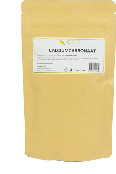 Aza Natural - Calciumcarbonaat - 250gram - Multipurpose middel - Maken van je eigen natuurlijke tandpasta - Vlekkenverwijderaar - Krijtverf Bestandsdeel