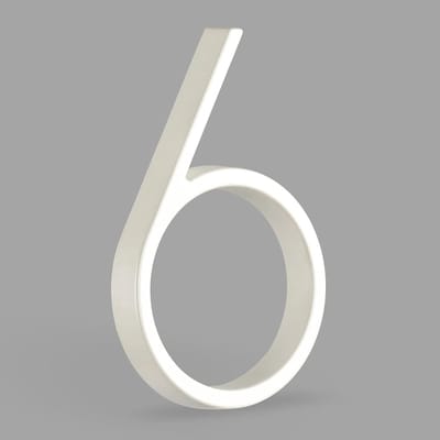 drijvend huisnummerbord 5 inch (12 cm) moderne deurnummers bewegwijzering plaque straat huisadresnummers (wit, 6)