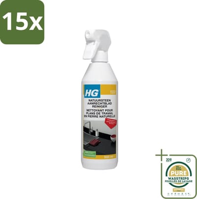 15 x HG Natuurstenen Aanrechtbladreiniger 500 ml - Grootverpakking - Natuursteen Aanrechtblad Reinigen - Natuursteen Reinigen - Graniet Reinigen - Marmer Reinigen - Hardsteen Reinigen