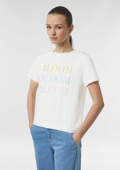 T-shirt in katoenmix met vrouwenmotief COMMA