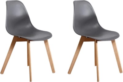 KITO - Eetkamerstoelen - set van 2 eettafel stoelen - grijs