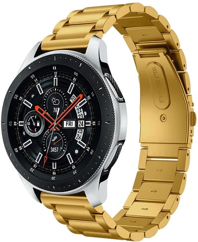 Universeel 20MM Horloge Bandje / Smartwatch Bandje | Roestvrij Staal Horlogebandje met Schakels | SBG RVS | Goud