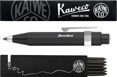 Kaweco - Vulpotlood 3,2 - Skyline Sport - Oktogonal Clip Chrome - Zwart - Met doosje vullingen
