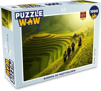 Puzzel Boeren op rijstvelden - Legpuzzel - Puzzel 1000 stukjes volwassenen
