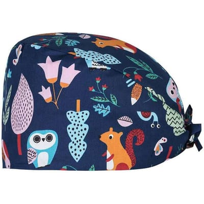 37 Couleurs Chapeau d'été imprimé Casquette d'infirmière Casquette chirurgicale Mode Femme Plusieurs couleurs Images de dessin animé Chapeau turban Casquette de sport One Size white