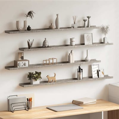 vidaXL - Wandschappen - 4 - st - 115x9x3 - cm - betongrijs