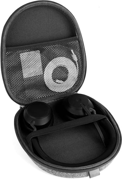 Beschermende Hardcase voor Hoofdtelefoons met Opbergruimte voor Kabel en Oplader - Ideaal voor Jabra, Skullcandy, Mpow, Shure en Sennheiser (Grijs)