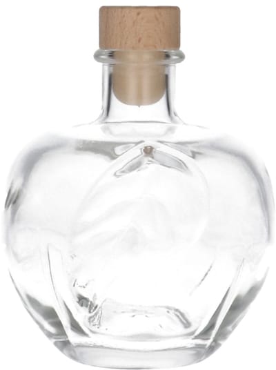 Glazen Fles 'Appel' - 350 ml - Decoratieve Flessen, Glazen Flesjes Met Dop - Vorm: Appel Glas - Transparante Fles - Glas - 1 Stuk