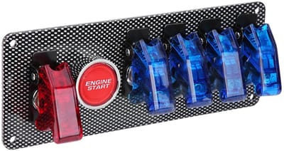 Dailygoods- Ontstekingsschakelaar Nooduitschakeling - 12V Racing Auto - LED Tuimelschakelaar - Aluminiumlegering - Eenvoudige Installatie - Veiligheid - Startknop