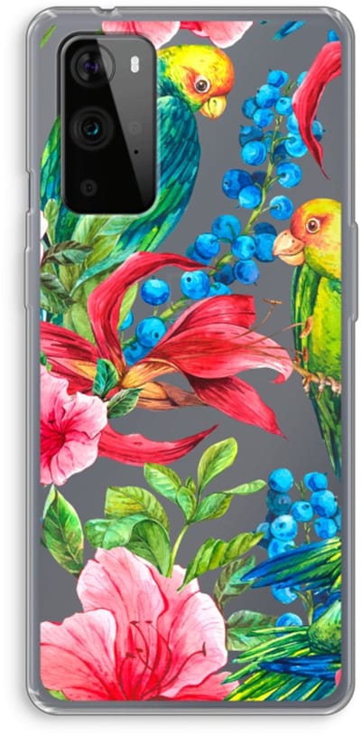 Case Company® - Hoesje geschikt voor OnePlus 9 Pro hoesje - Papegaaien - Soft Cover Telefoonhoesje - Bescherming aan alle Kanten en Schermrand