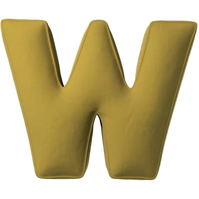 Kussen letter w Yellow Tipi Posh Velvet