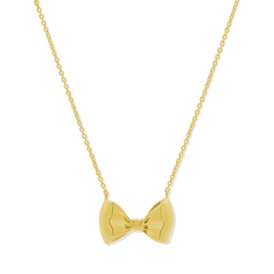 New Bling 9LA-20037 Zilveren Ketting met Hangertje - Strikje - 13,3x21,7mm - 39+3+4cm - Zilver - Verguld/Goud op Zilver