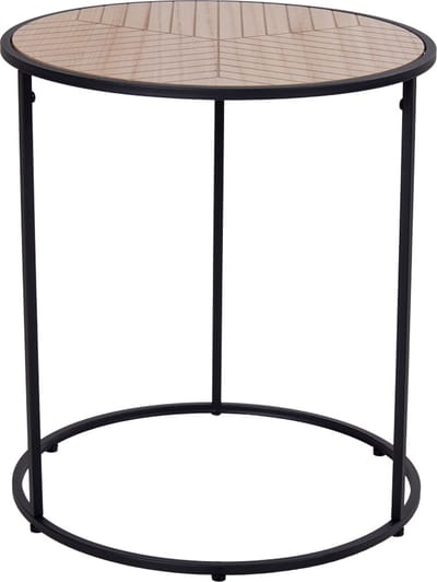 House-Nordic-Bijzettafel-Johanna-rond-40-cm-naturel-en-zwart