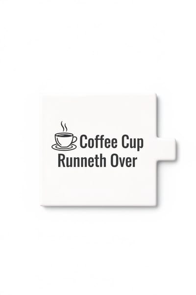 Coffee Cup Runneth Over Keramische Tegel – Minimalistische Koffie Quote Wanddecoratie Cadeau voor Koffieliefhebbers