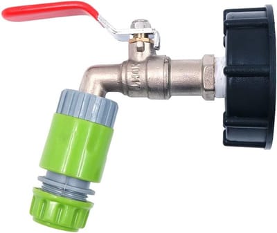Adapter voor IBC Tank met S60X6 Connector en 12mm Snelsluiting voor Tuinbevloeiing en Waterafvoer