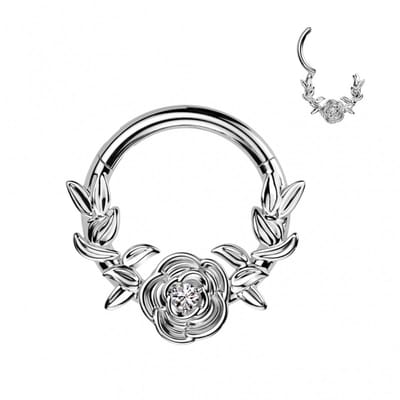 Piercing titanium roos clilcker 1.2x8 - zilver - LMPiercings