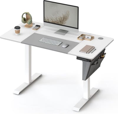NaevaMi Zit Sta Bureau - Verstelbaar Bureau Elektrisch - In Hoogte Verstelbaar - Zit Sta Bureau Elektrisch - 70x160x(72-120)cm - Geheugenfunctie 4 hoogtes - Thuiskantoor - Wit