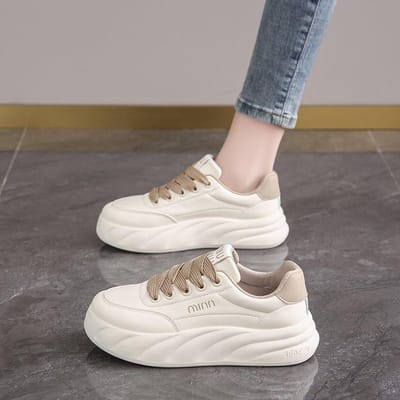 Dames Platform Broodschoenen Platform Witte Schoenen Studenten Boardschoenen Casual Dames Sportschoenen 40 white