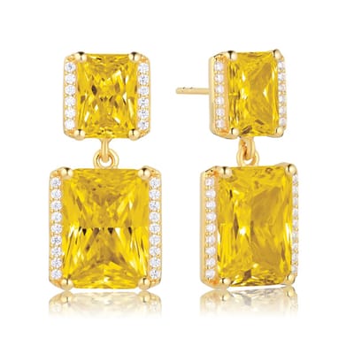 SIF JAKOBS JEWELLERY ROCCANOVA GRANDE EARRINGS SJ-E42275-YELCZ-YG.