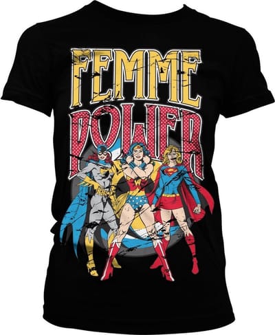 DC Comics Femme Power Girly T-shirt voor dames, zwart